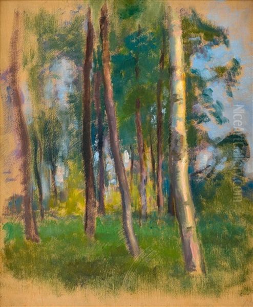 Trees Oil Painting by Eero Jaernefelt