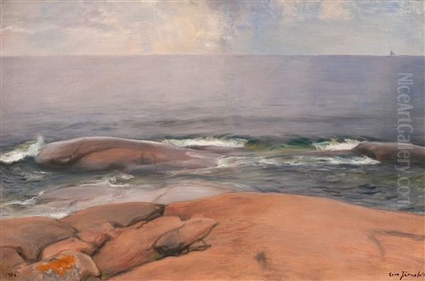 View From The Shore Of Porkala Oil Painting by Eero Jaernefelt