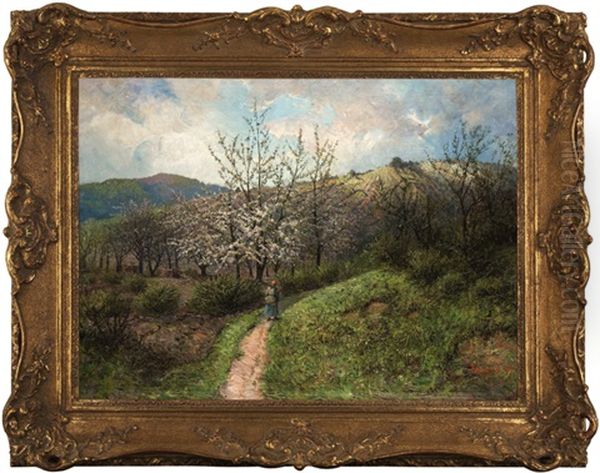 Spring In The Orchard Oil Painting by Petr Jaros