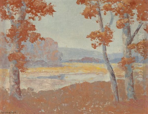 View Through The Trees On A Fall Afternoon Oil Painting by Frederick Jarvis