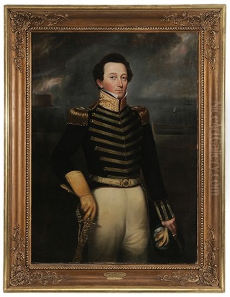 General Gilbert Hopkins (1792-1871), New York 11th Artillery Regiment, 1st Brigade, War Of 1812 Oil Painting by John Wesley Jarvis