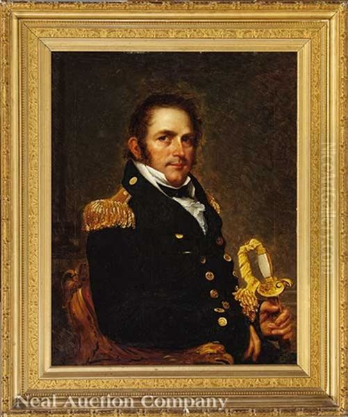 Commodore John Dandridge Henley Oil Painting by John Wesley Jarvis