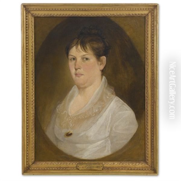 Portrait Of Sarah Ingersoll Sanford Oil Painting by John Wesley Jarvis