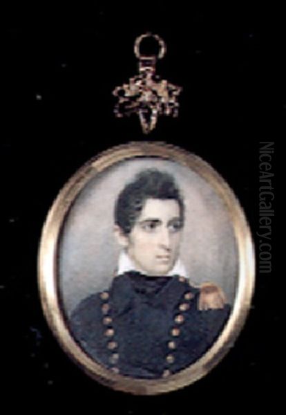 Lt. James Lawrence In Naval Uniform With Gold Buttons by John Wesley Jarvis