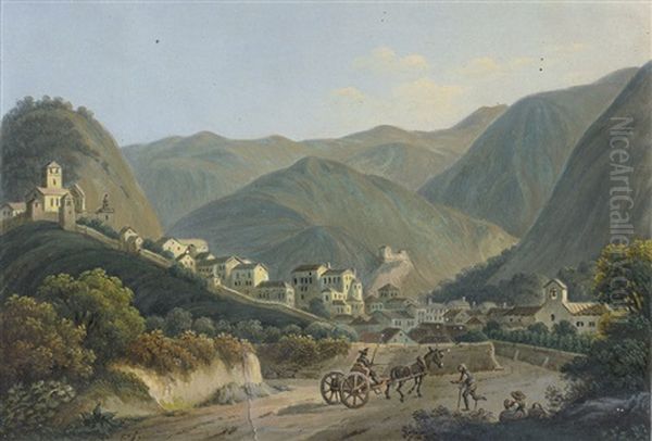 Blick Auf Die Stadt Feltre In Der Provinz Belluno In Venetien Oil Painting by Franz Jaschke