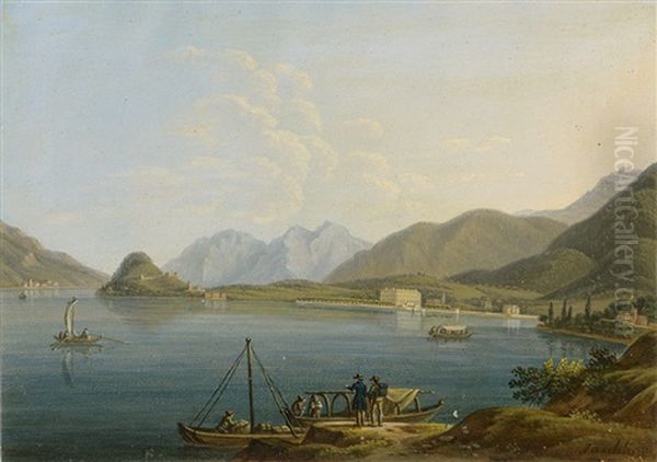 Blick Auf Die Villa Melzi Am Lago Di Como In Bellagio Oil Painting by Franz Jaschke