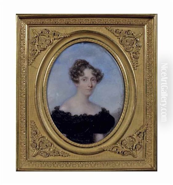 Portrait De Dame A La Robe Noire by Marie-Marguerite Jaser