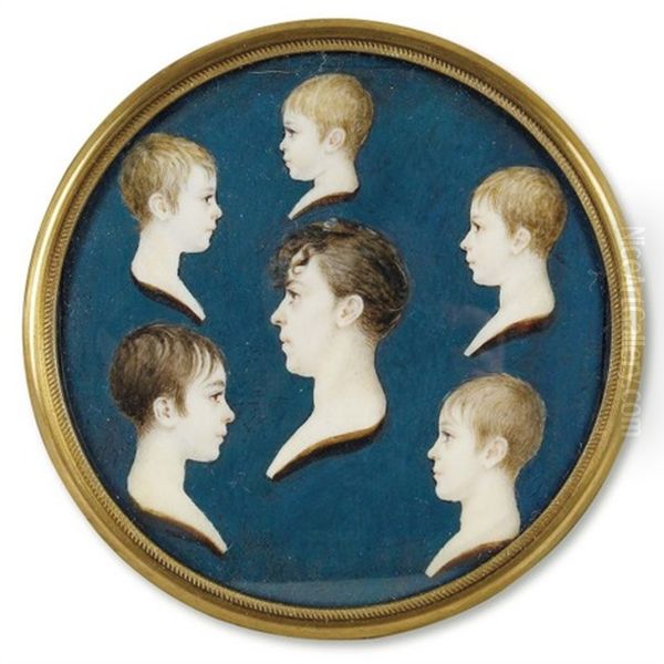 Portrait D'une Mere Et Ses Cinq Enfants by Marie-Marguerite Jaser