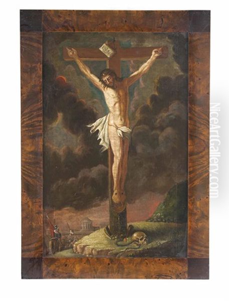 Christus Am Kreuz Auf Golgota Oil Painting by Isfried Jaud