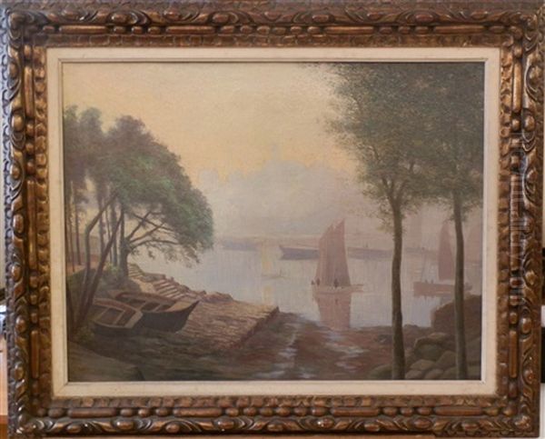 Le Lac Oil Painting by Henri Laurent Jaudin