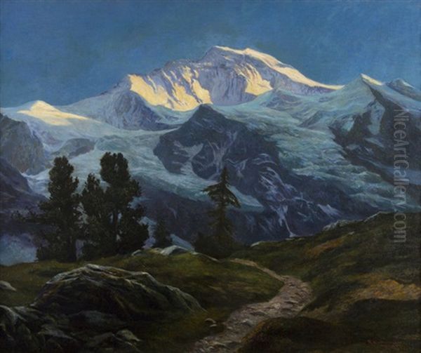 Abend An Der Jungfrau Oil Painting by Rudolf-Alfred Jaumann