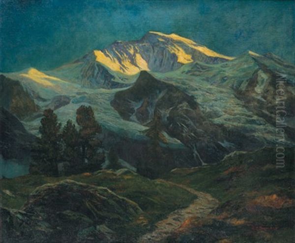 Morgenstimmung Uber Der Jungfrau Oil Painting by Rudolf-Alfred Jaumann