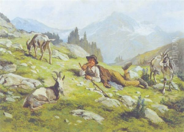 Der Gaisbub Oil Painting by Rudolf-Alfred Jaumann