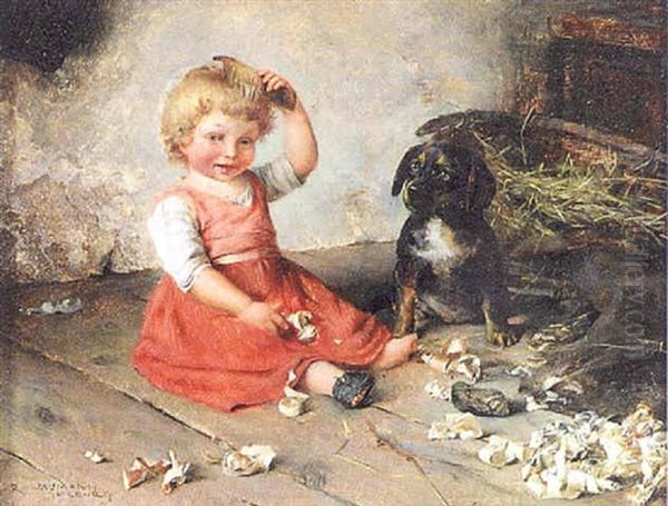 Kleine Freunde Oil Painting by Rudolf-Alfred Jaumann