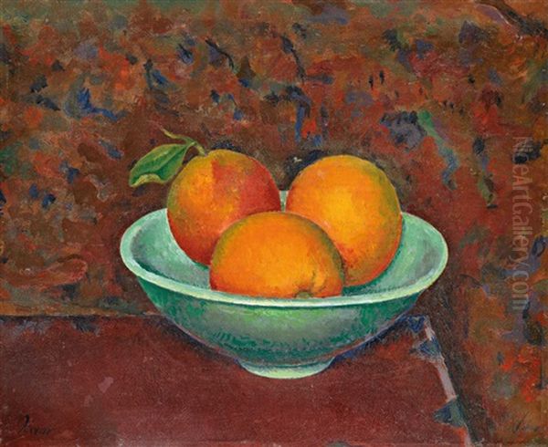 Still With Oranges Oil Painting by Pal Javor