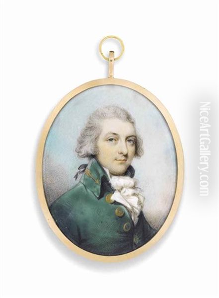 James Bayley (1757-1842), In Green Coat With Embroidered Gold Arrow On His Collar Oil Painting by Philip Jean