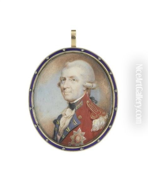 A Portrait Miniature Of A General Officer And Knight Of The Order Of The Bath Oil Painting by Philip Jean