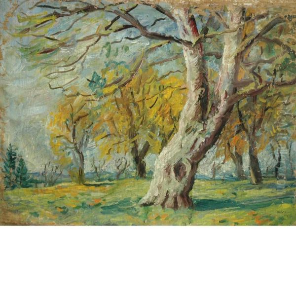 Autumn Trees Oil Painting by Andor Basch