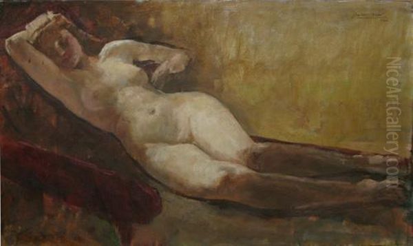 Nud Culcat Oil Painting by Andor Basch