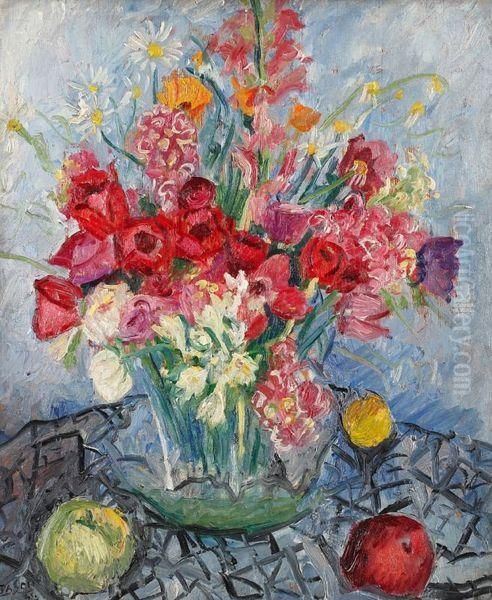 Fleurs Oil Painting by Andor Basch