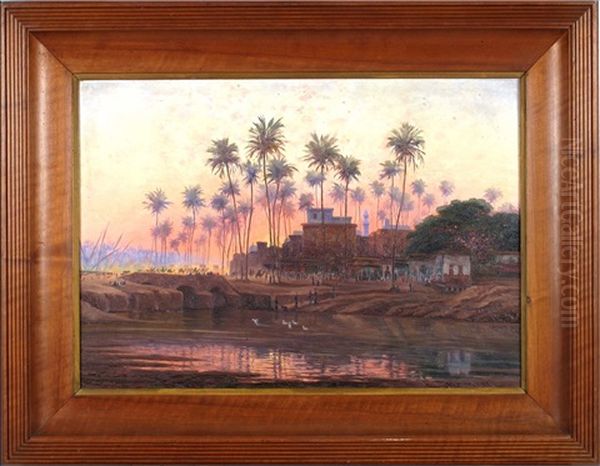 Crepuscule En Egypte Oil Painting by Edouard Jeanmaire