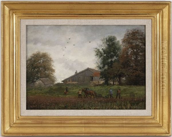 Labourage D'automne, Etude A La Joux Perret Oil Painting by Edouard Jeanmaire