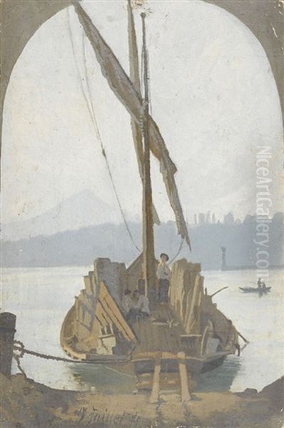 Segelschiff Mit Fracht (+ 4 Others; 5 Works) Oil Painting by Edouard Jeanmaire