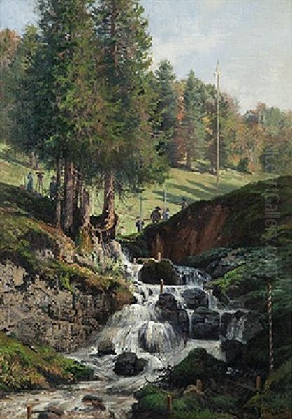 Le Cours De La Ronde, Histoire D'un Ruisseau Oil Painting by Edouard Jeanmaire