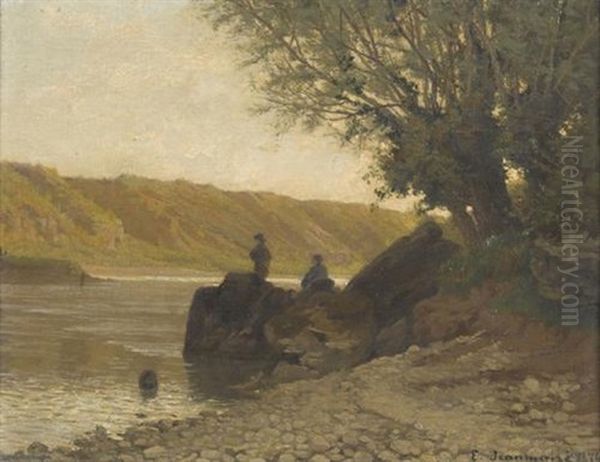 Bords Du Rhone Oil Painting by Edouard Jeanmaire