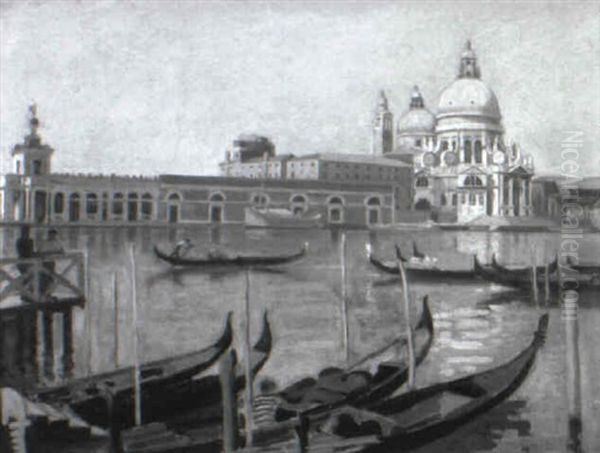 Blick Auf Santa Maria Della Salute In Venedig Oil Painting by Roger Henri Jean-Mairet