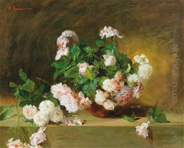 Roses Oil Painting by Gustave Jeanneret