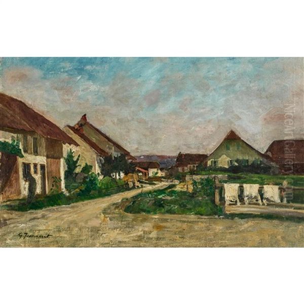 Paysage De Village Oil Painting by Gustave Jeanneret