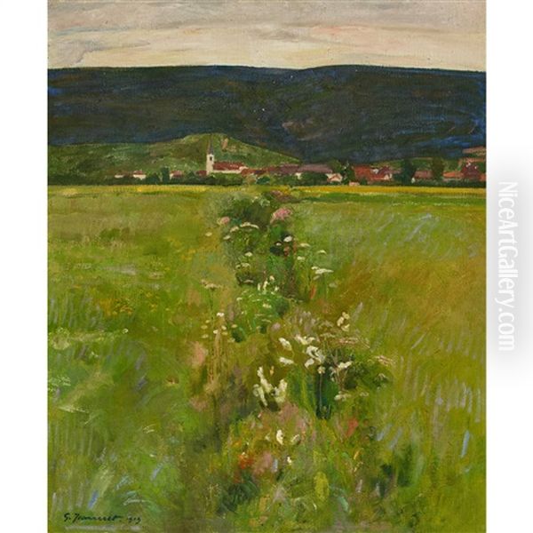 Le Fosse Fleuri (cressier) Oil Painting by Gustave Jeanneret