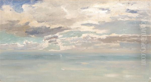 Wolkenstudie Uber Dem Neuenburgersee Oil Painting by Gustave Jeanneret