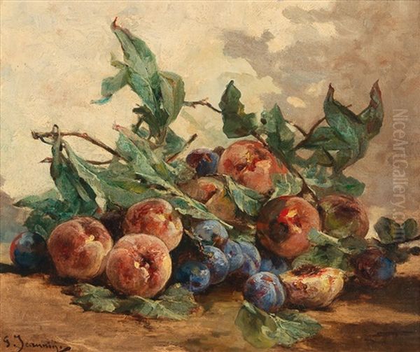 Still Life With Fruit Oil Painting by Georges Jeannin