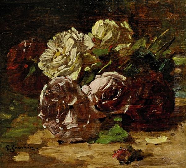 Rosenbouquet Oil Painting by Georges Jeannin