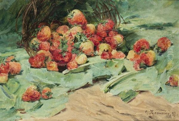 Strawberries Oil Painting by Georges Jeannin