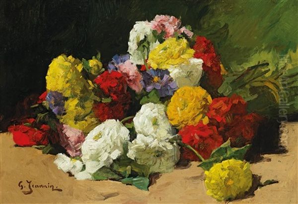 Flowerpiece Oil Painting by Georges Jeannin