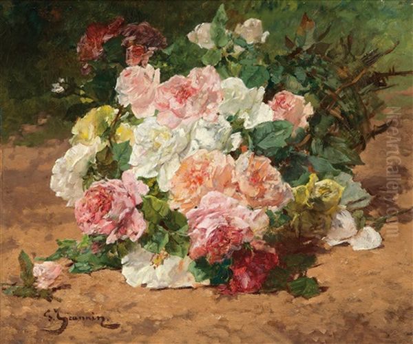 Rosen Oil Painting by Georges Jeannin