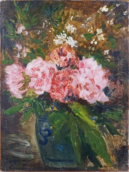 Vase De Fleurs Oil Painting by Georges Jeannin