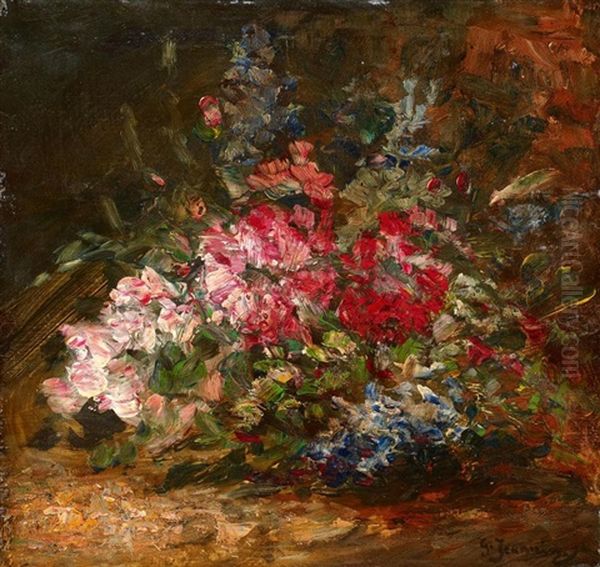 Blumenstillleben Oil Painting by Georges Jeannin