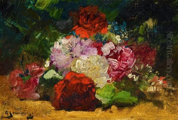 Stillleben Mit Rosen Oil Painting by Georges Jeannin