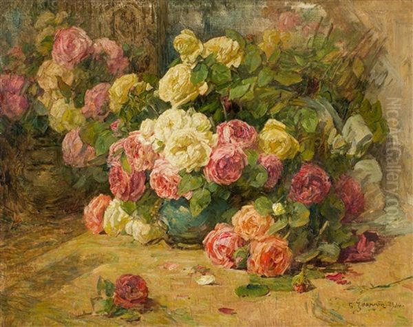 Blumenstillleben Oil Painting by Georges Jeannin