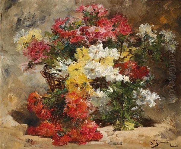 Blumenkorb Oil Painting by Georges Jeannin