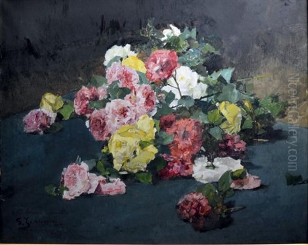 Jetee De Fleurs Oil Painting by Georges Jeannin