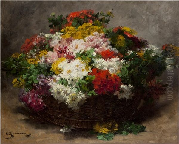 Summer Blooms Oil Painting by Georges Jeannin