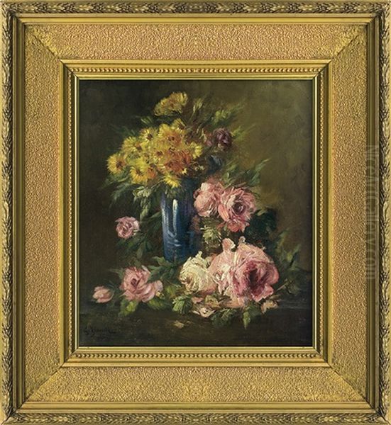 Flowers Oil Painting by Georges Jeannin