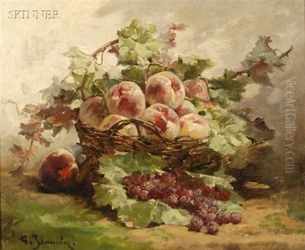 A Basket Of Fruit Oil Painting by Georges Jeannin