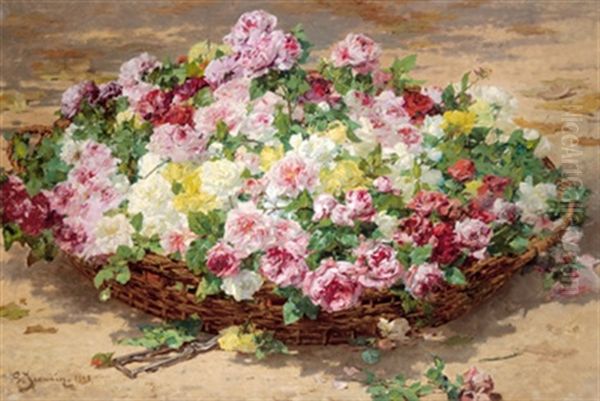 Rosen Oil Painting by Georges Jeannin