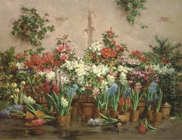 Sunlit Flowers Oil Painting by Georges Jeannin